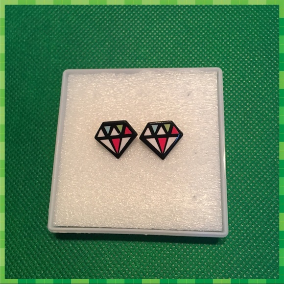 Colorful Diamond Stud Earrings - Picture 2 of 5